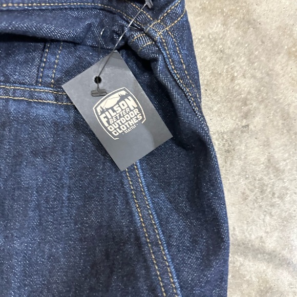 NWT Filson Unlined Denim Short Cruiser Rinsed Indigo Blue Mens Button USA - Picture 6 of 7